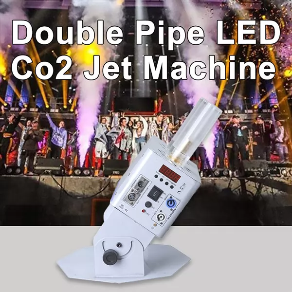 Stage Special Effect Doube Tube LED Co2 Jet Cannon RGB 3in 1 LED Lamp Dmx Co2 Jet Machine White Body For Stage Wedding
