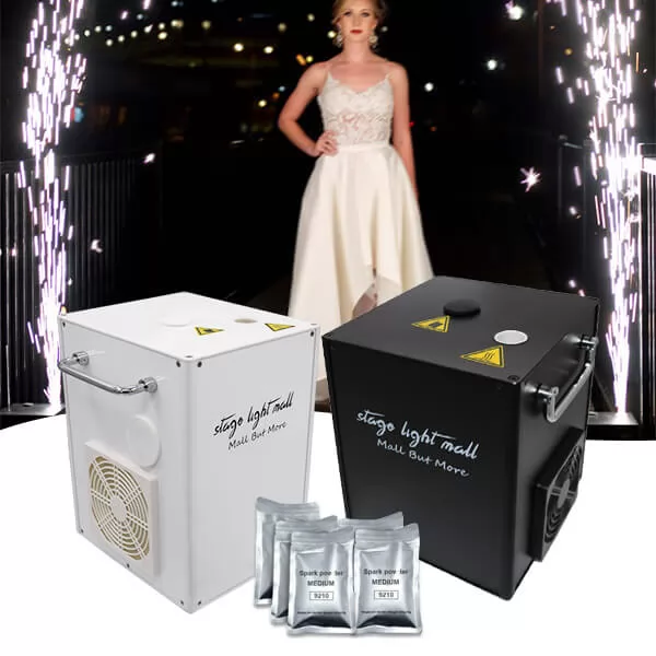 2PCs 650W cold sparklers machine with 5bags indoor or outdoor sparkular powder
